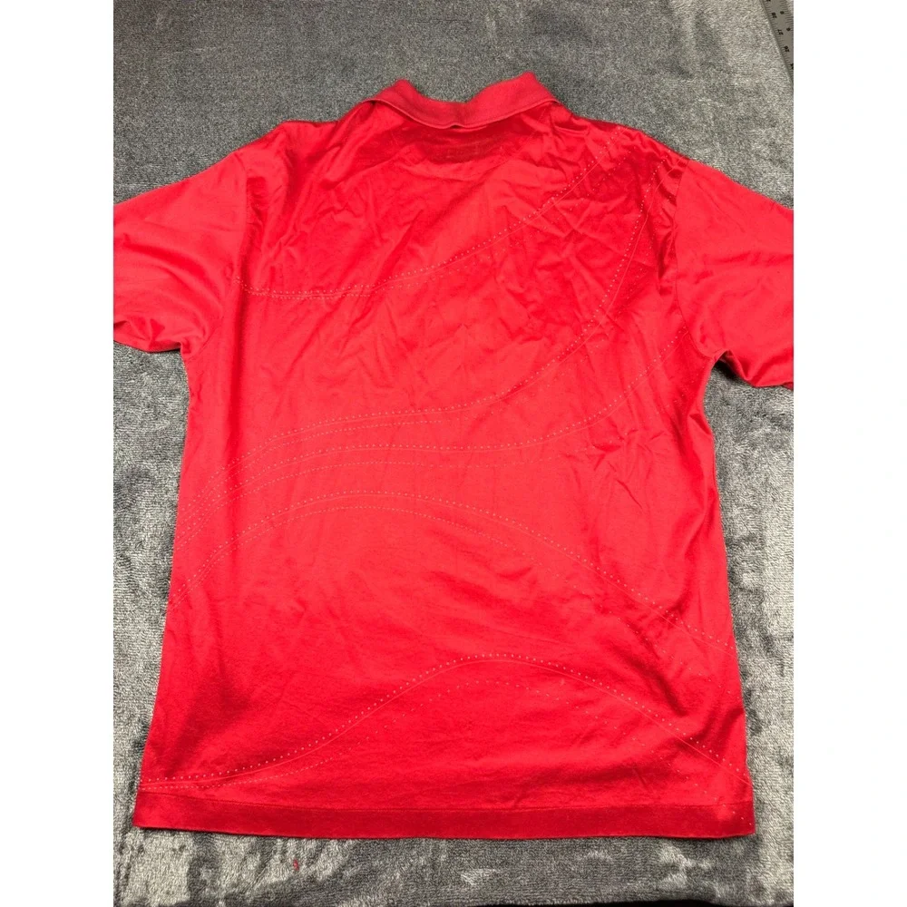Nike Tiger Woods Collection Red Double Mercerized Cotton Golf Polo Shirt Mens L - Picture 6 of 6